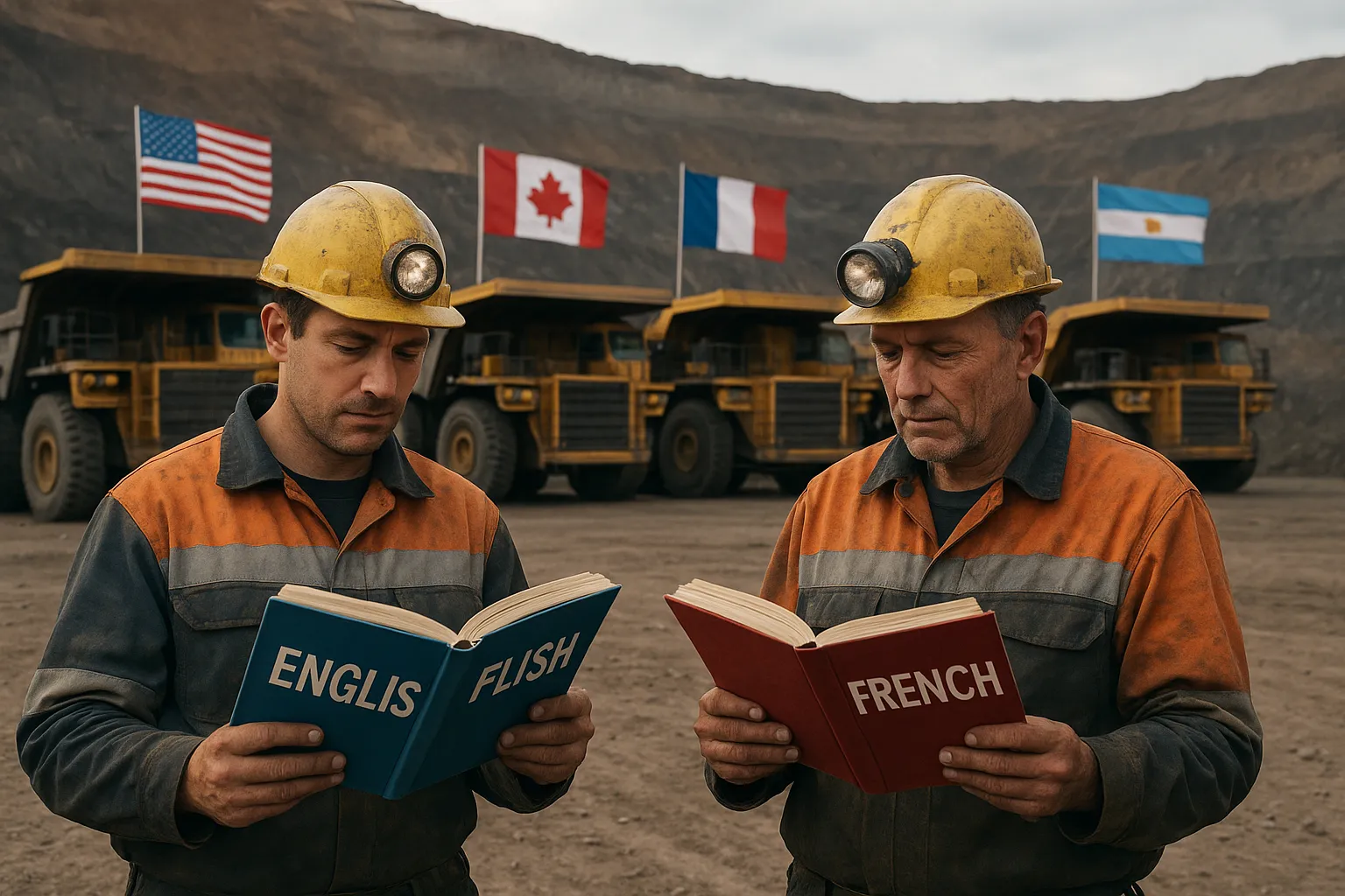 Representación de las inversiones mineras extranjeras en Argentina, destacando la influencia de países francófonos.