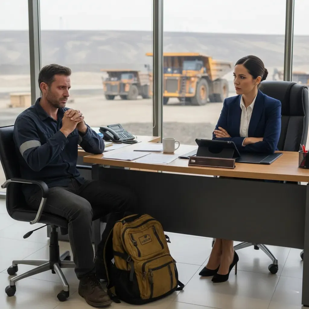 Trabajador en una sesión de terapia, simbolizando el apoyo y tratamiento que brindan las empresas mineras.