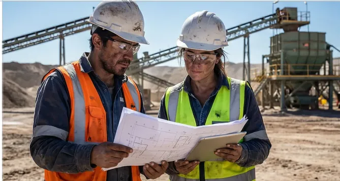 Trabajadores en un yacimiento de minería en Catamarca 2026. Imagen ilustrativa de ACERO Y ROCA.