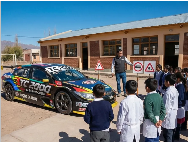 Niños en taller de seguridad vial TC 2000 en Iglesia San Juan.