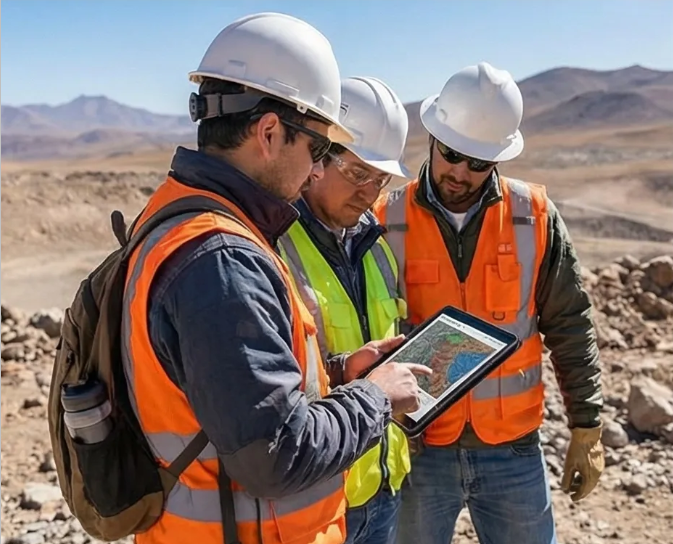 Ingenieros de minas argentinos trabajando en diseño de planes mineros. Imagen ilustrativa de ACERO Y ROCA