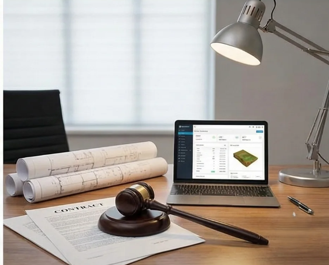 Escritorio con documentos y planos. Imagen ilustrativa de ACERO Y ROCA