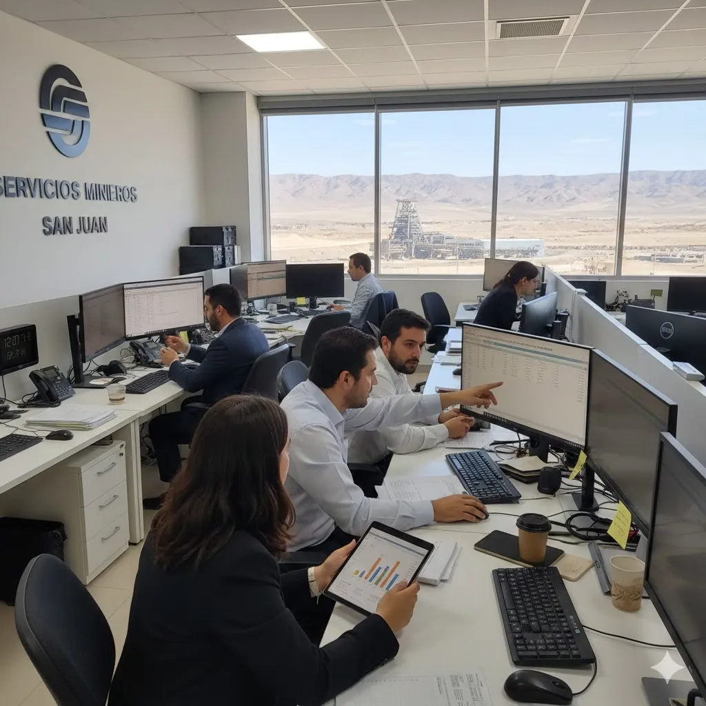 Dashboard de control de costos y sistemas de información minera. Imagen ilustrativa de Acero y Roca.