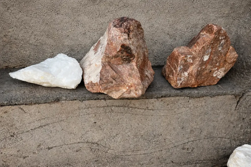 Minerales de Valle Fértil cuarzo lechoso feldespato potásico alta pureza.