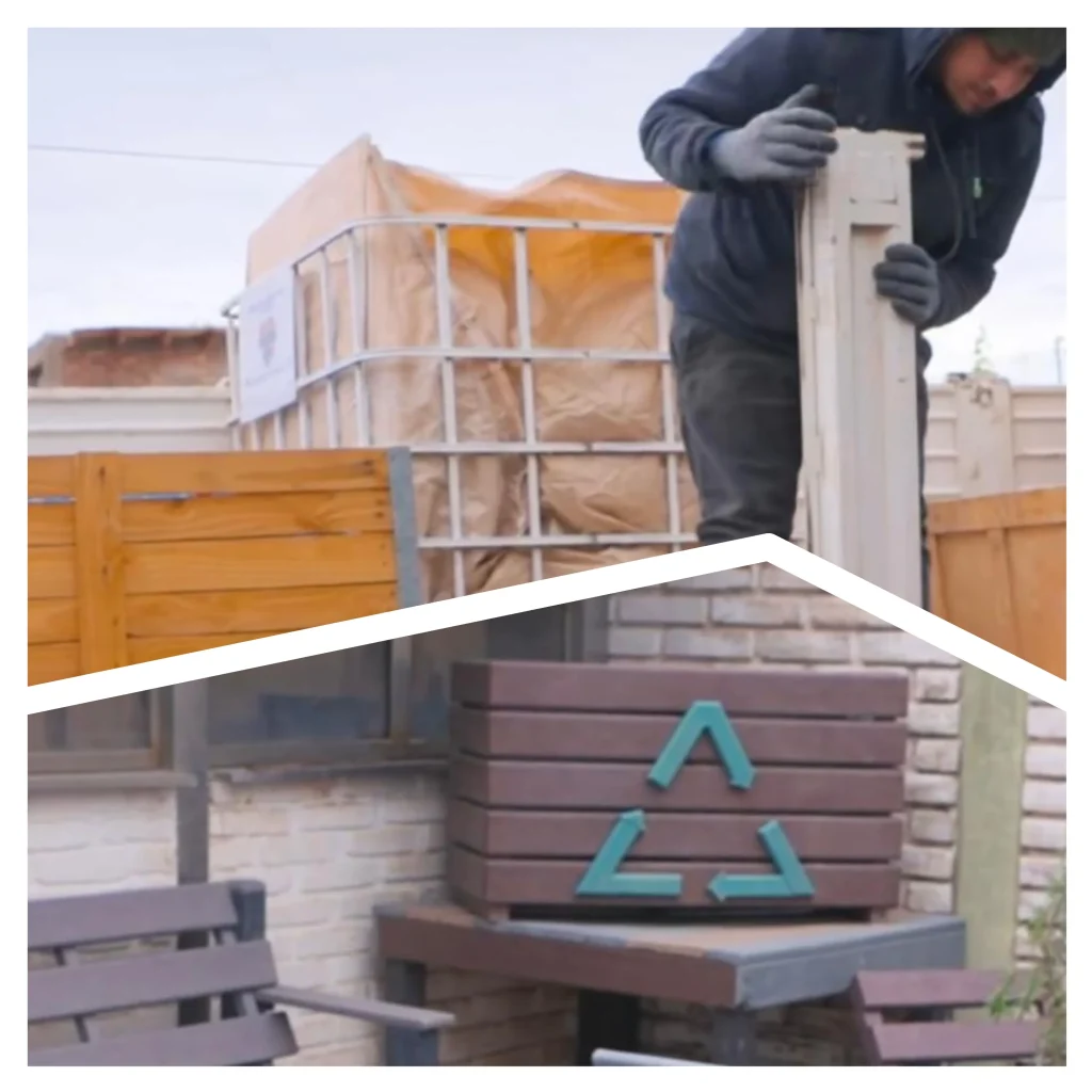 Donación de tapitas de Veladero para madera plástica San Juan.