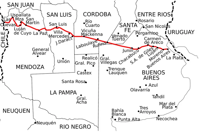 Infraestructura minera Ruta 7: Mapa corredor bioceánico puertos Pacífico minería argentina.