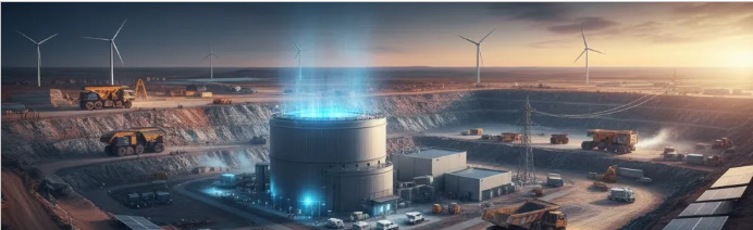 La energía nuclear como fuente de potencia firme para la gran industria y la minería sustentable. Imagen ilustrativa de ACERO Y ROCA