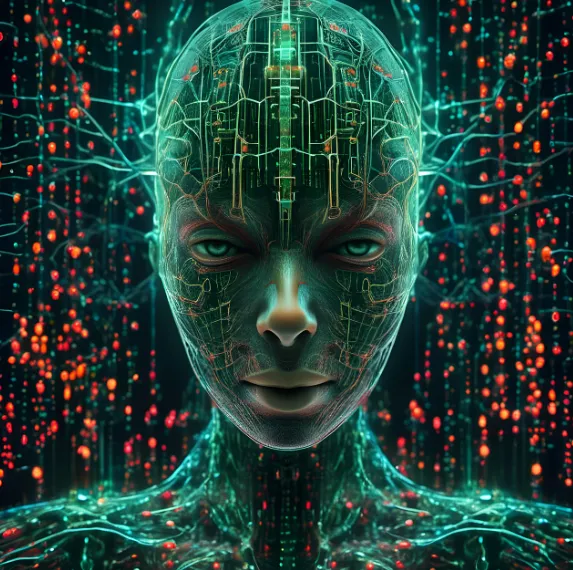 Imagen de robot generado con IA,