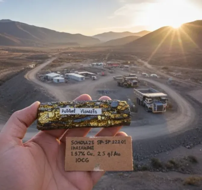 Mineralización tipo IOCG cobre oro plata Mina San Pablo Chile. Imagen ilustrativa de ACERO Y ROCA