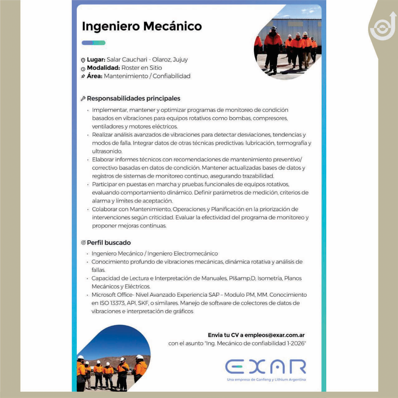 Acero y Roca | Magazine Minero - OFERTAS LABORALES PRIMERA QUINCENA DE FEBRERO 2026