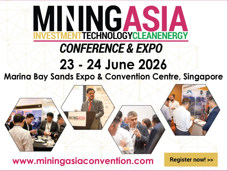 Flyer oficial de la Mining Asia Conference 2026 en Singapur.