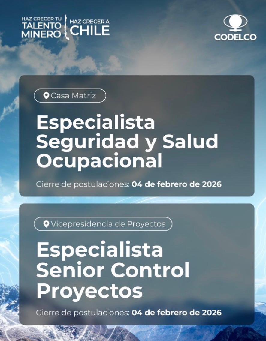 Acero y Roca | Magazine Minero - OFERTAS LABORALES PRIMERA QUINCENA DE FEBRERO 2026