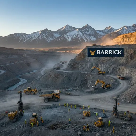 imagen de Acero y Roca Maquinaria de Barrick trabajando en el futuro de Veladero 2026 y la infraestructura de lixiviación. Imagen de ACERO Y ROCA