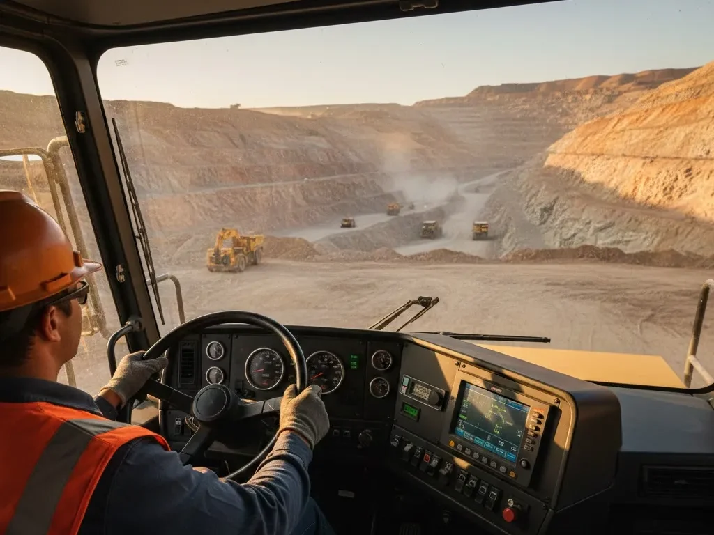 Imagen de ACERO Y ROCA Operador de maquinaria pesada trabajando en proyecto minero de alta montaña. Imagen de Acero y Roca