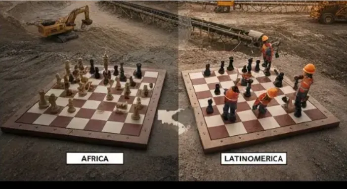 Imagen de Acero y Roca Imagen representativa de tableros de ajedrez con África y Latinoamérica. Imagen de Acero y Roca.