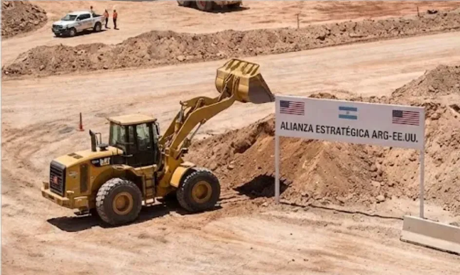 Imagen de ACERO Y ROCA Maquinaria pesada operando en un yacimiento de litio bajo el nuevo marco de cooperación comercial. Imagen ilustrativa de Acero y Roca.