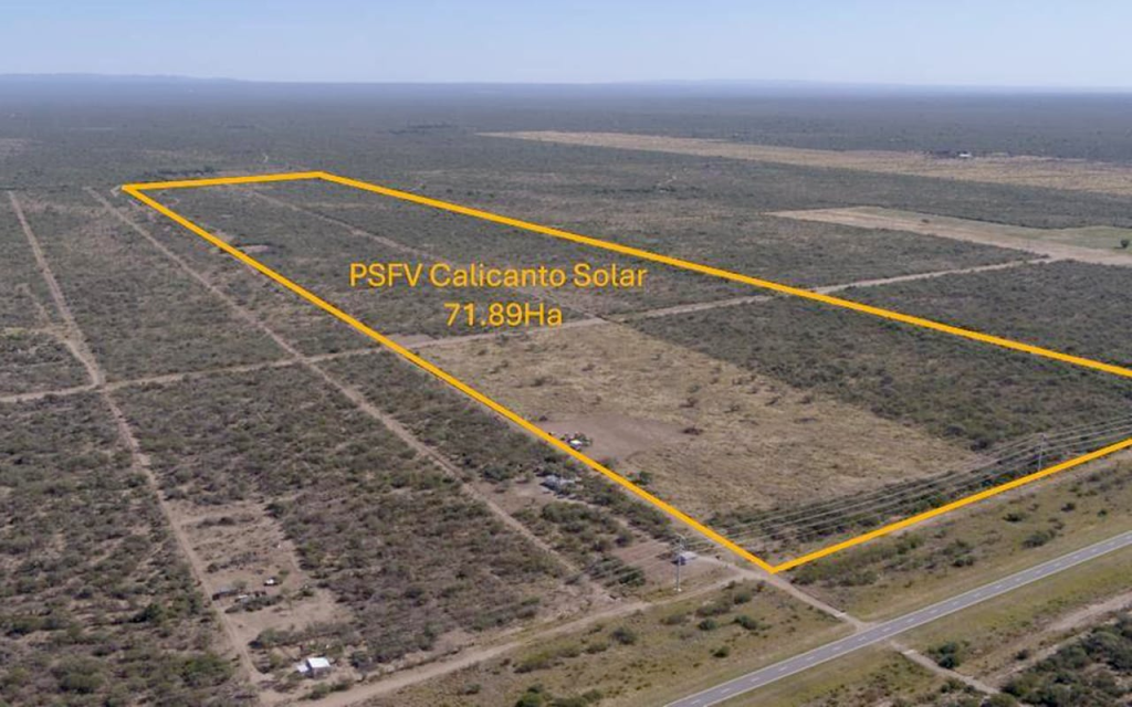 El Parque Solar Calicanto se emplazará en un terreno de 71,9 hectáreas en Belgrano, provincia de San Luis