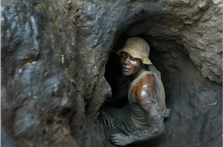 Trabajador en una mina de cobalto en Likasi, Congo.
