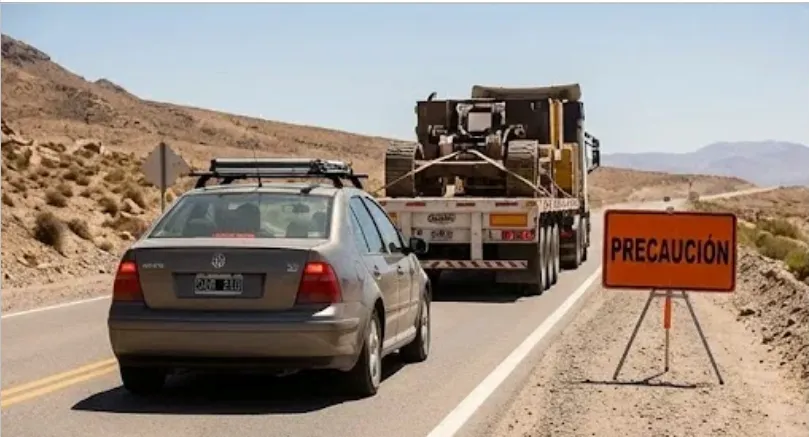 Transporte de cargas sobredimensionadas en rutas mineras de San Juan compartidas con particulares. Imagen ilustrativa de Acero y Roca.