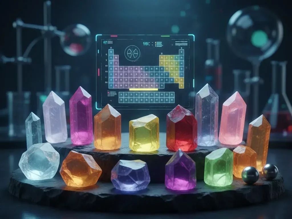 Imagen de Acero y Roca Muestras de minerales como litio y cobre sobre un fondo de circuitos electrónicos de alta tecnología. Imagen de Acero y Roca