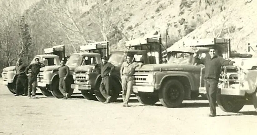 Transporte Hidalgo flota antigua camiones años 40 San Juan.