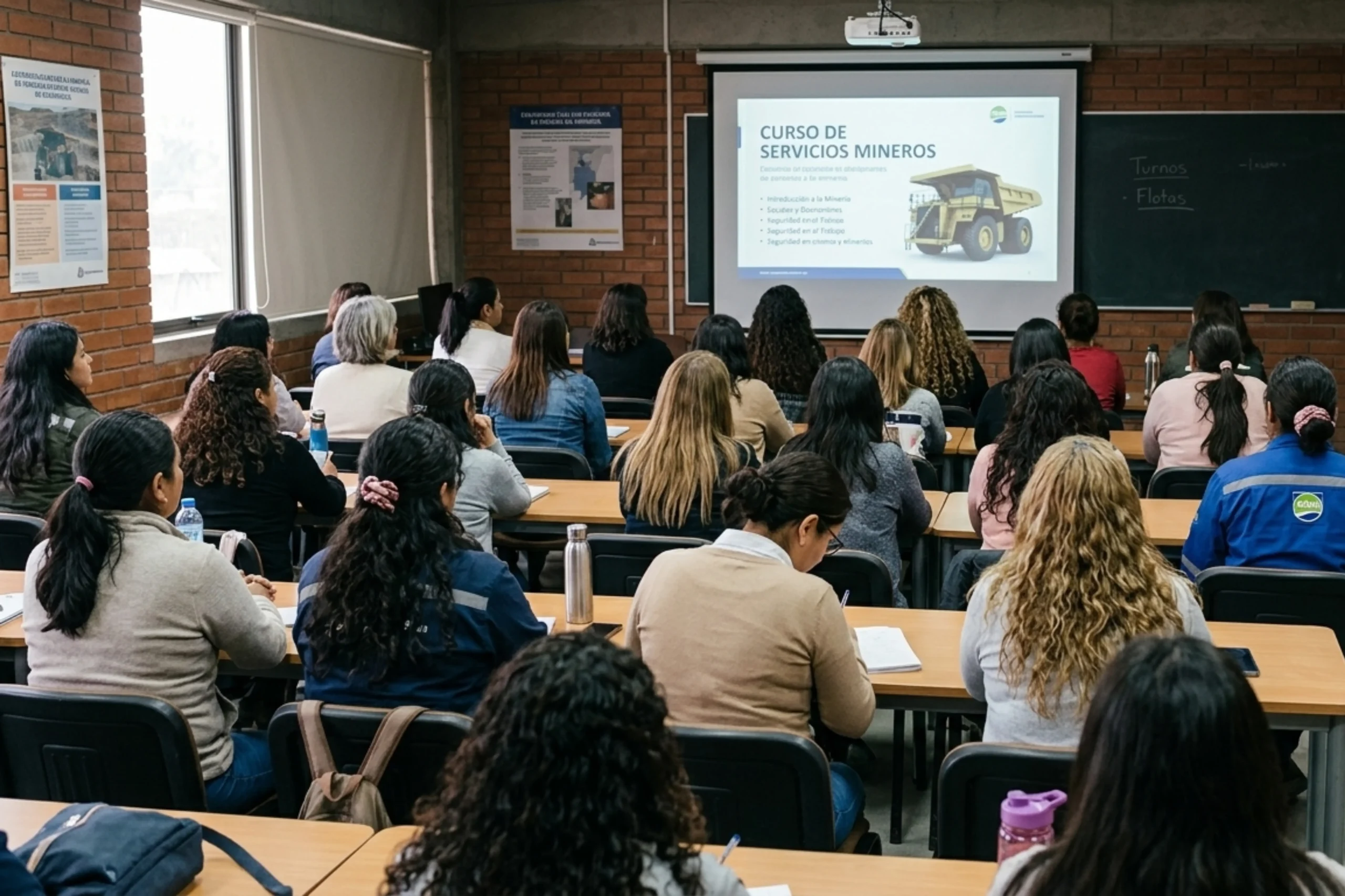 Imagen de Acero y Roca Mujeres tomando un curso de minería. Imagen de Acero y Roca
