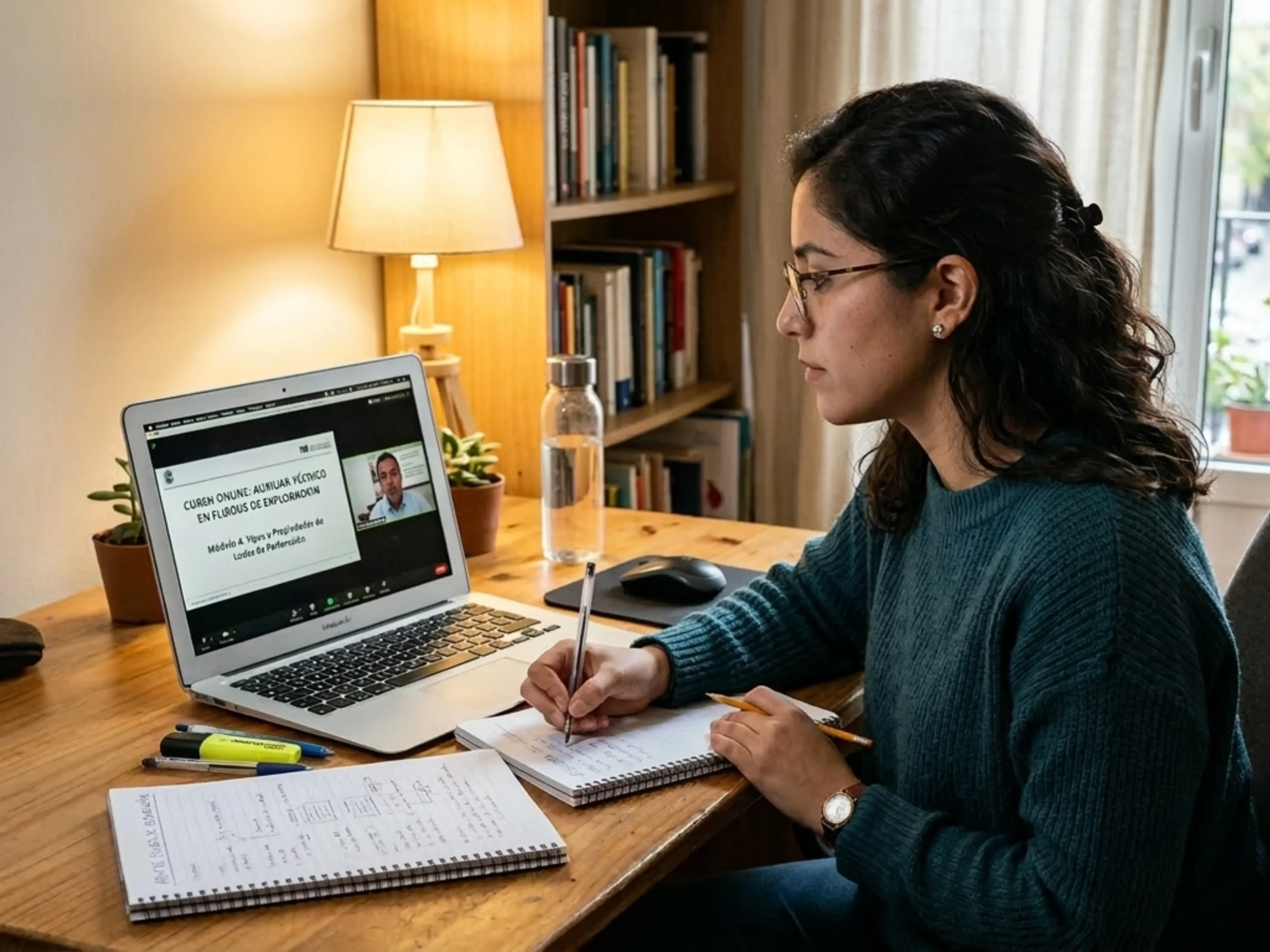 Contenido original de ACERO Y ROCA - Prohibida su reproducción Cursos minería San Juan: Estudiantes participando en cursos exploración minera online dictados por especialistas del sector.