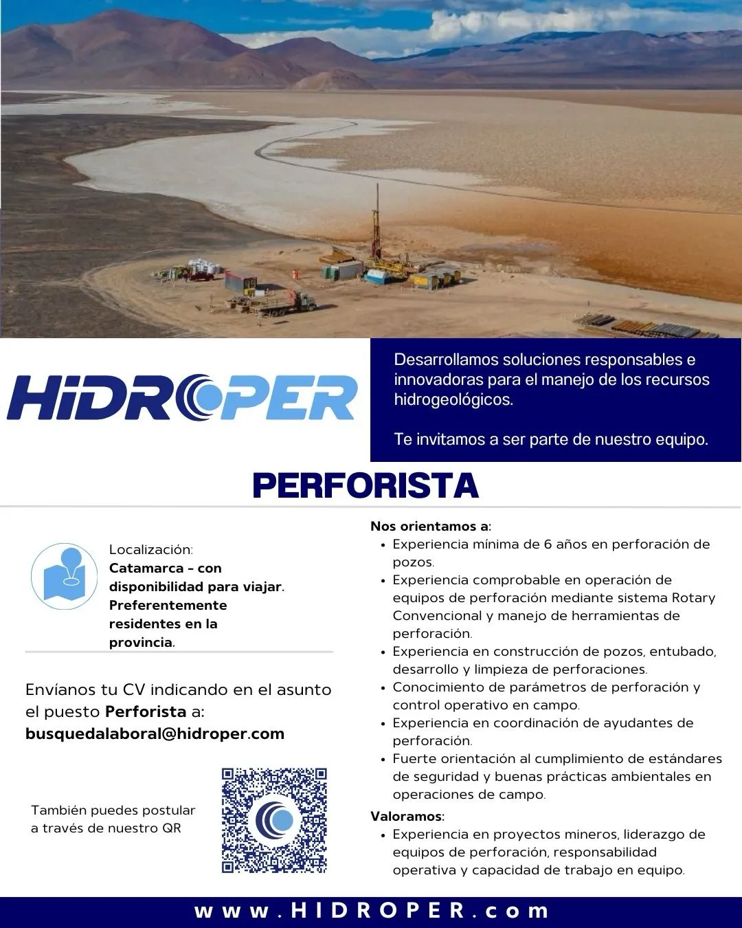 flyer de ofertas laborales en minería