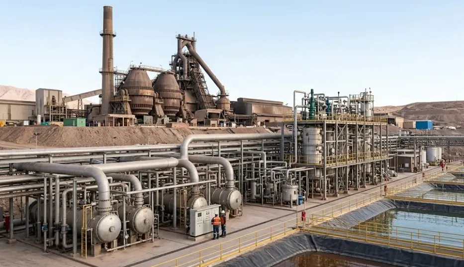 Imagen de Acero y Roca. Infraestructura de plantas hidrometalúrgicas para el tratamiento selectivo de materiales arsenicales. Imagen ilustrativa de Acero y Roca