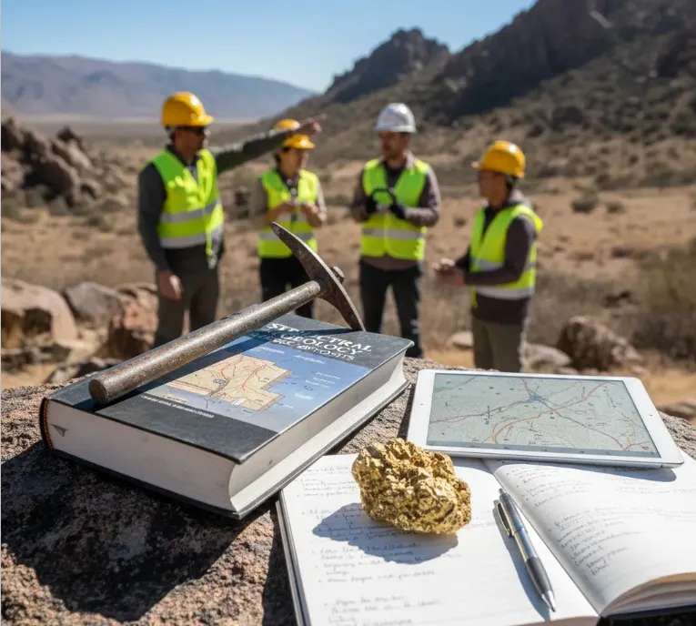 Imagen de Acero y Roca Manuales de geología estructural y muestras de minerales de alta ley. Imagen ilustrativa de Acero y Roca.