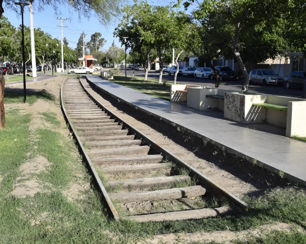 Mapa histórico de la red del ferrocarril minero en San Juan.