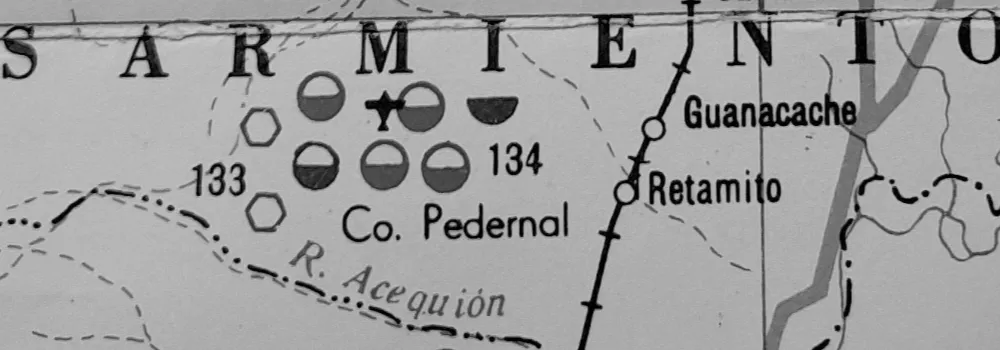 Antigua formación de carga del ferrocarril minero en San Juan.