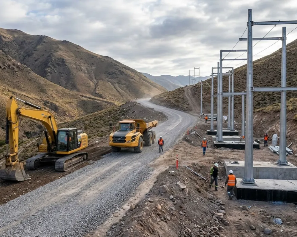 Contenido Original de ACERO Y ROCA - Prohibida su reproducción Trabajadores de una empresa metalúrgica sanjuanina fabricando componentes para la fase de preconstrucción. Imagen ilustrativa de Acero y Roca.