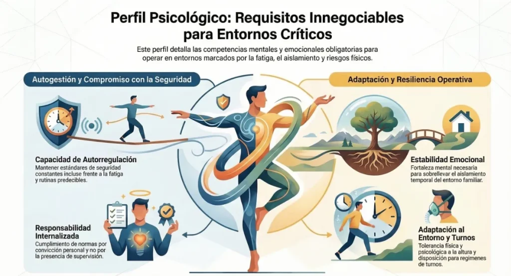 Imagen de Acero y Roca Infografía de Acero y Roca sobre el perfil psicológico del conductor minero.
