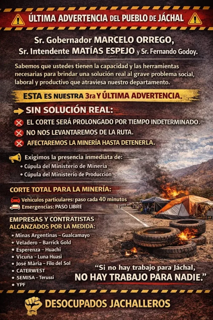 El Flyer compartido por los desocupados de Jáchal.