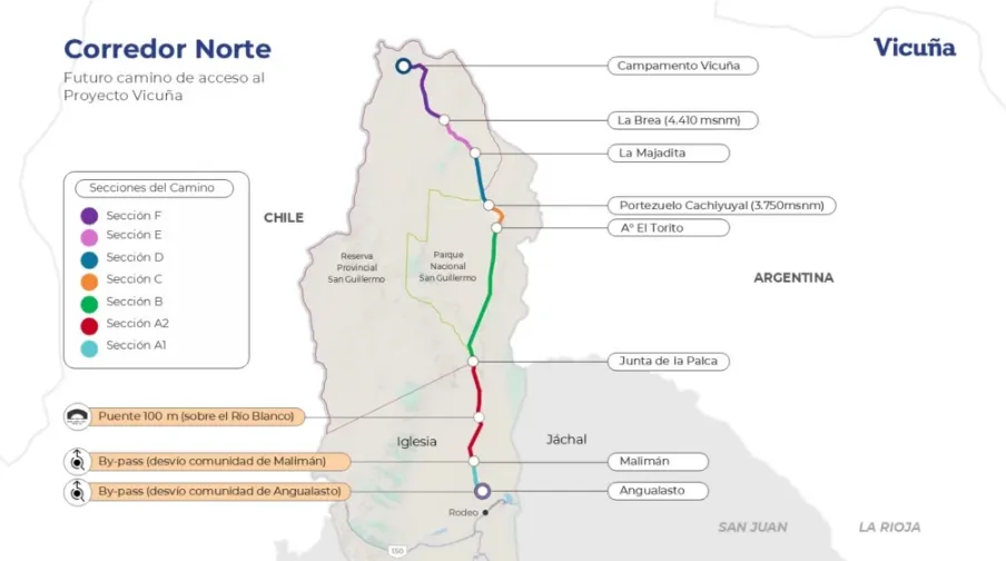 Infografía del proyecto vial de Vicuña.