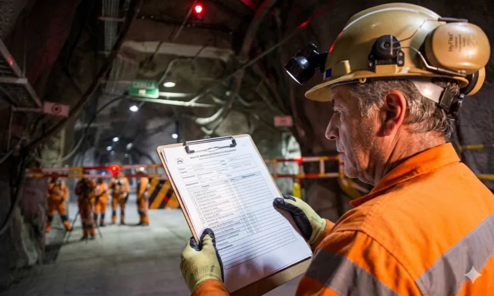 Contenido Original de ACERO Y ROCA - Prohibida su reproducción seguridad minera moderna en operación extractiva con control de riesgos operativos. Imagen ilustrativa: ACERO Y ROCA.