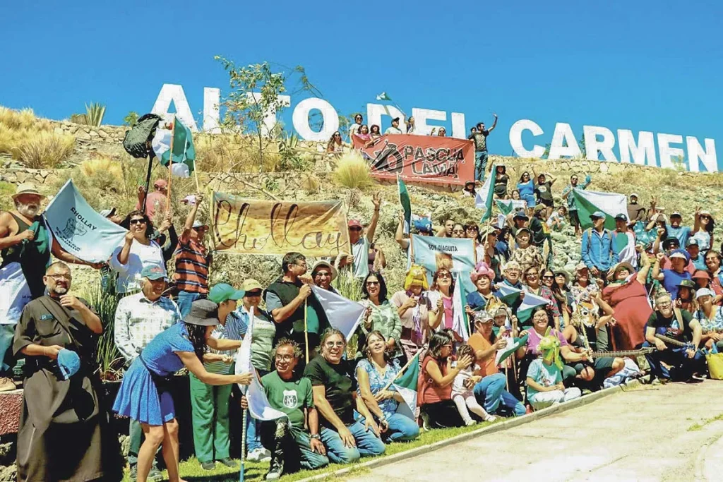 manifestación contra la minería extractiva.