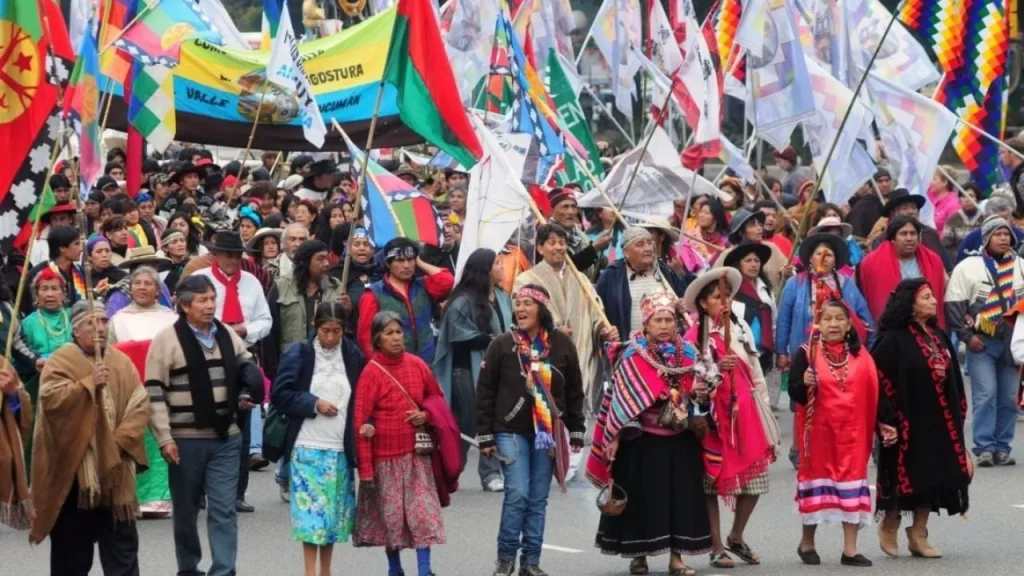 Manifestación de la comunidad indígena.