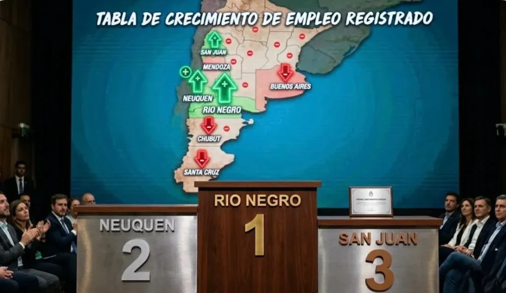 Podio con las provincias de San Juan, Río Negro y Neuquen.