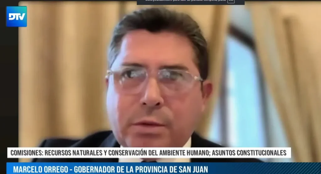 Marcelo Orrego defendiendo la reforma de la Ley de Glaciares en Diputados TV