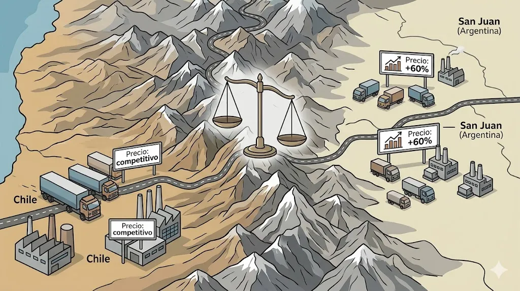 Infografía que compara el proteccionismo de cupos obligatorios con el desarrollo por competitividad para proveedores mineros. Contenido Original de ACERO Y ROCA - Prohibida su reproducción