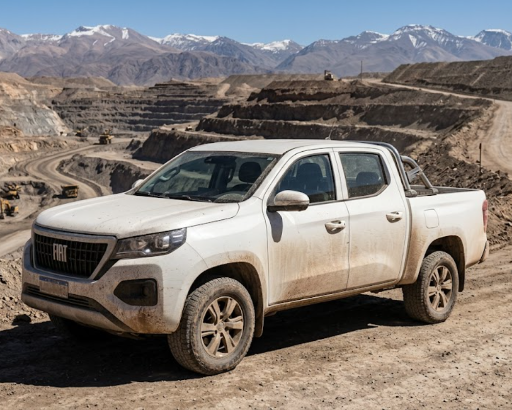 Fiat Titano 2.2 turbodiésel en operación minera de alta montaña. Contenido Original de ACERO Y ROCA - Prohibida su reproducción