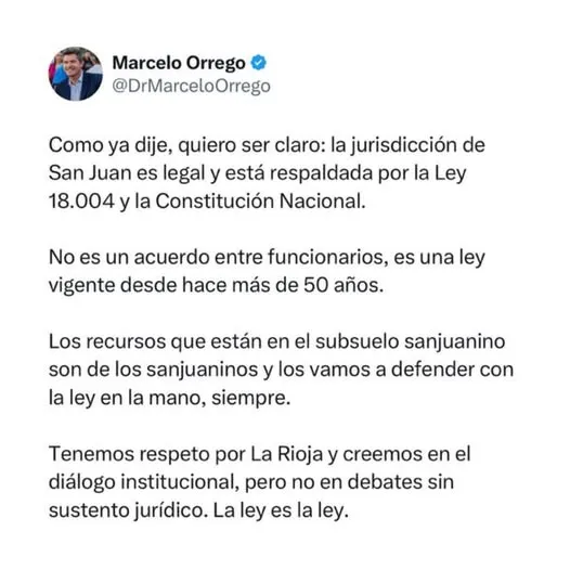 La publicación de Marcelo Orrego. 