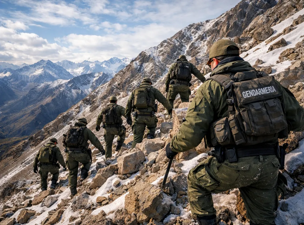 gendarmes escalando cordillera san juan operativo montaña altura gendarmeria patrullaje frontera