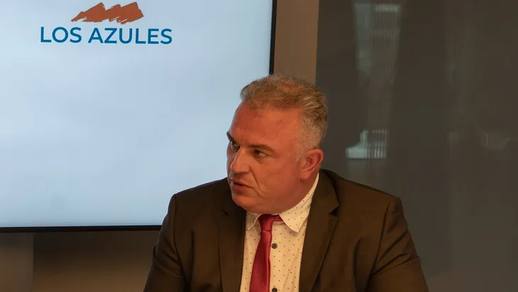 Michael Meding, vicepresidente de McEwen Copper, durante una presentación sobre el proyecto Los Azules.