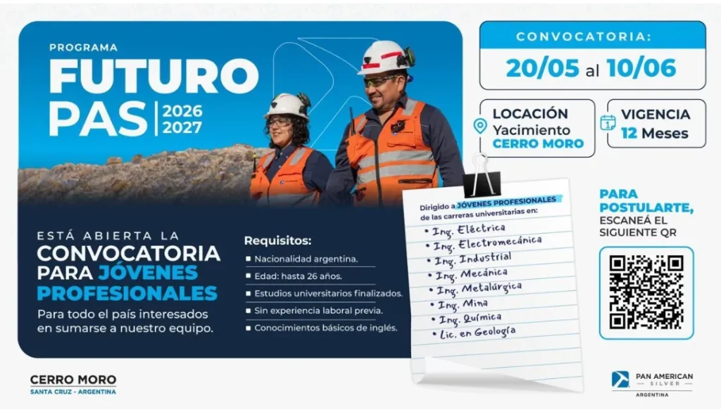 Flyer corporativo o foto del yacimiento Cerro Moro