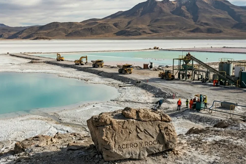 Contenido Original de ACERO Y ROCA - Prohibida su reproducción Salar Rincón salta litio y paisaje productivo protegido minería. Contenido Original de ACERO Y ROCA - Prohibida su reproducción