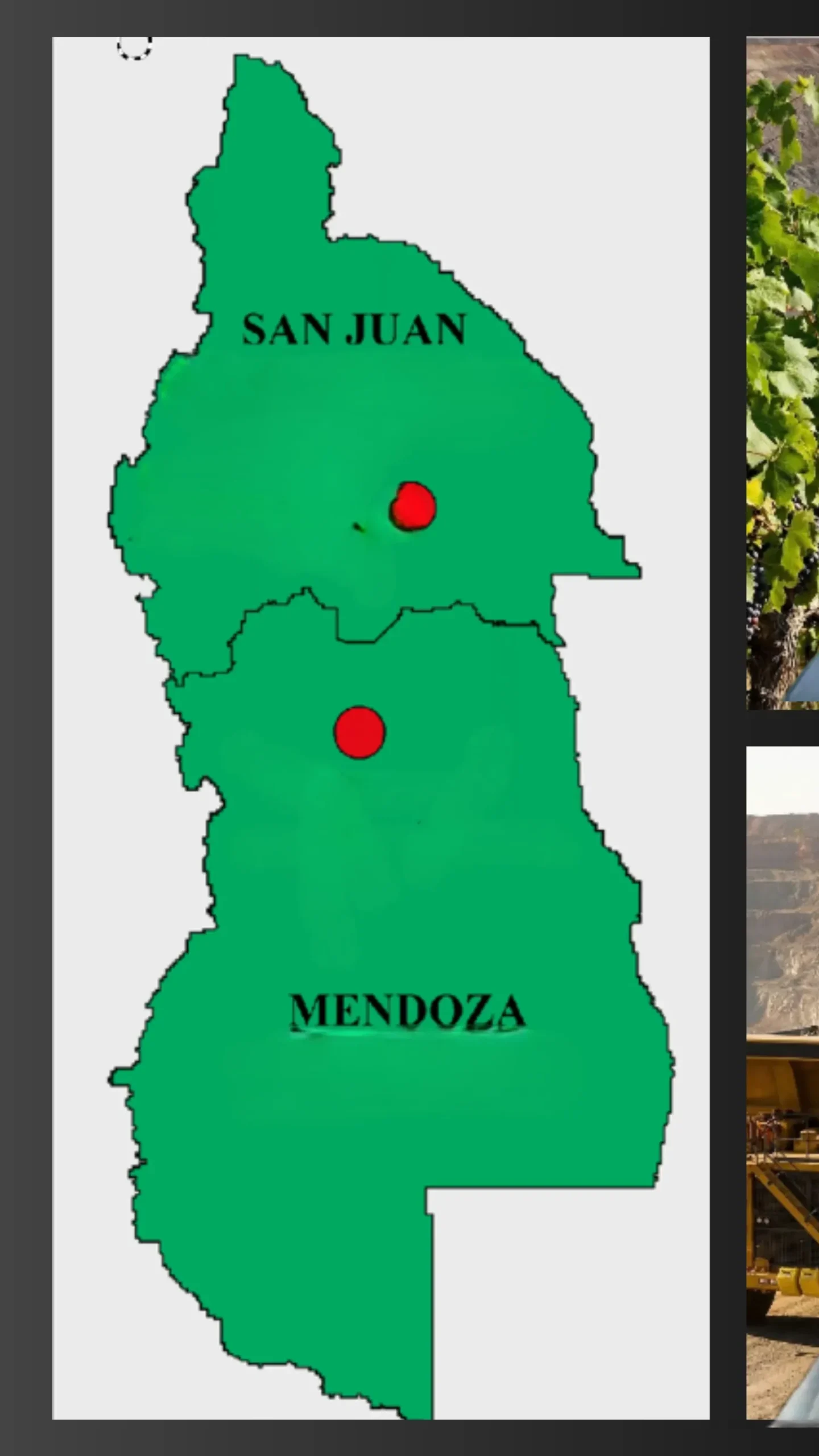 Representación de la sinergia industrial y metalmecánica entre las provincias de Mendoza y San Juan en el sector minero.