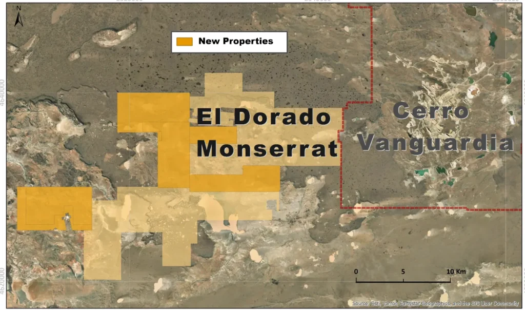 Mapa geológico del proyecto El Dorado-Monserrat de Fredonia Mining tras la adquisición a Pan American Silver.
